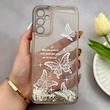 قاب گوشی Galaxy A14 سامسونگ اکلیلی شفاف لاکچری محافظ لنزدار طرح پروانه کد 160676