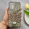 قاب گوشی Galaxy A14 سامسونگ اکلیلی شفاف لاکچری محافظ لنزدار طرح پلنگی کد 160679