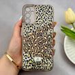 قاب گوشی Galaxy A14 سامسونگ اکلیلی شفاف لاکچری محافظ لنزدار طرح پلنگی کد 160679