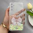 قاب گوشی Galaxy A34 سامسونگ اکلیلی شفاف لاکچری محافظ لنزدار طرح پاپیون کد 160742