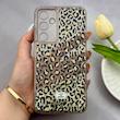 قاب گوشی Galaxy A35 سامسونگ اکلیلی شفاف لاکچری محافظ لنزدار طرح پلنگی کد 160752