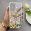 قاب گوشی Galaxy A36 سامسونگ اکلیلی شفاف لاکچری محافظ لنزدار طرح پاپیون کد 160763