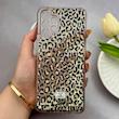 قاب گوشی Galaxy A13 4G سامسونگ اکلیلی شفاف لاکچری محافظ لنزدار طرح پلنگی کد 160837