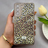 قاب گوشی Galaxy S21 FE سامسونگ اکلیلی شفاف لاکچری محافظ لنزدار طرح پلنگی کد 160885