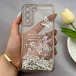 قاب گوشی Galaxy S21 FE سامسونگ اکلیلی شفاف لاکچری محافظ لنزدار طرح پروانه کد 160888