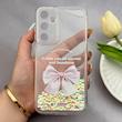 قاب گوشی Galaxy S23 FE سامسونگ اکلیلی شفاف لاکچری محافظ لنزدار طرح پاپیون کد 160896