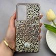 قاب گوشی Galaxy S24 FE سامسونگ اکلیلی شفاف لاکچری محافظ لنزدار طرح پلنگی کد 160905