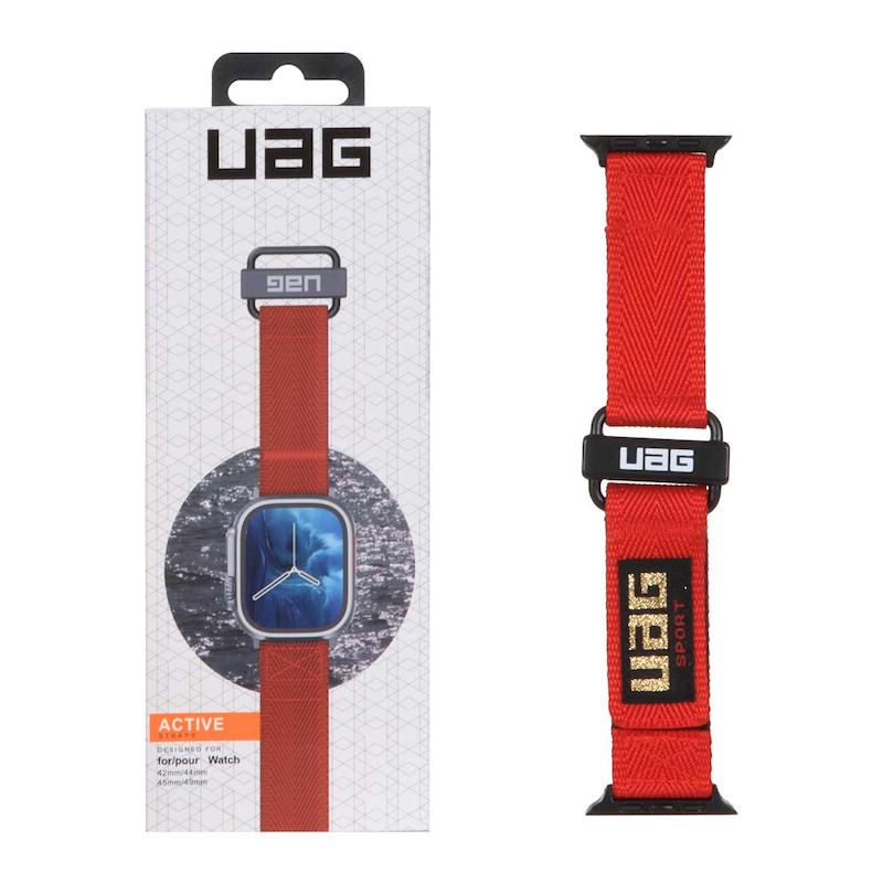 بند اپل واچ اورجینال چسبی UAG Sport سایز 42/44/45/46/49 میلیمتری - قرمز 140353
