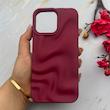 قاب گوشی iPhone 16 Pro Max آیفون سیلیکونی مینیمال موج دار مات برجسته Waves Matte کد 158213
