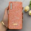 قاب گوشی Galaxy A30S - A50S - A50 سامسونگ نگین دار سواروسکی SWAROVSKI پلاک فلزی نارنجی کد 161349