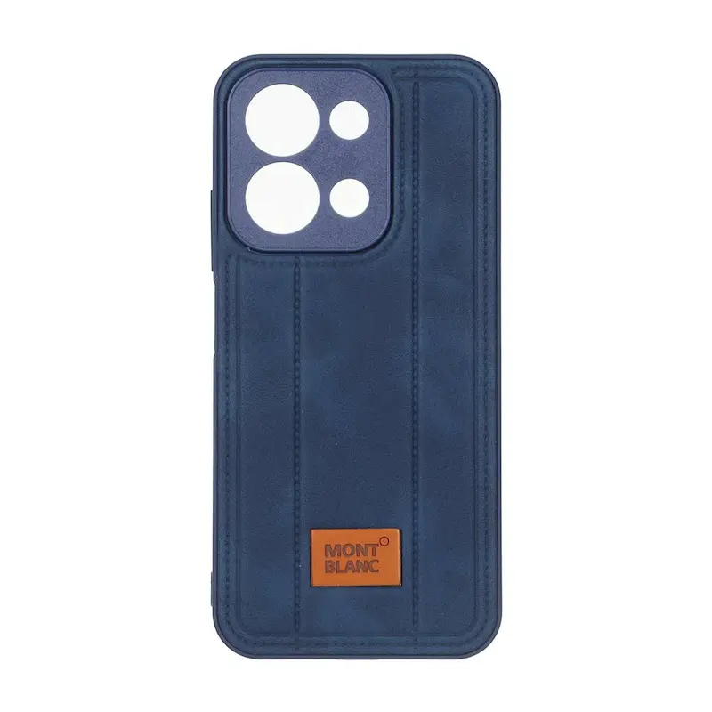 قاب گوشی Redmi 15C - Poco C85 شیائومی اورجینال Mont Blanc چرمی طرح دوخت محافظ لنزدار سرمه ای کد 159446