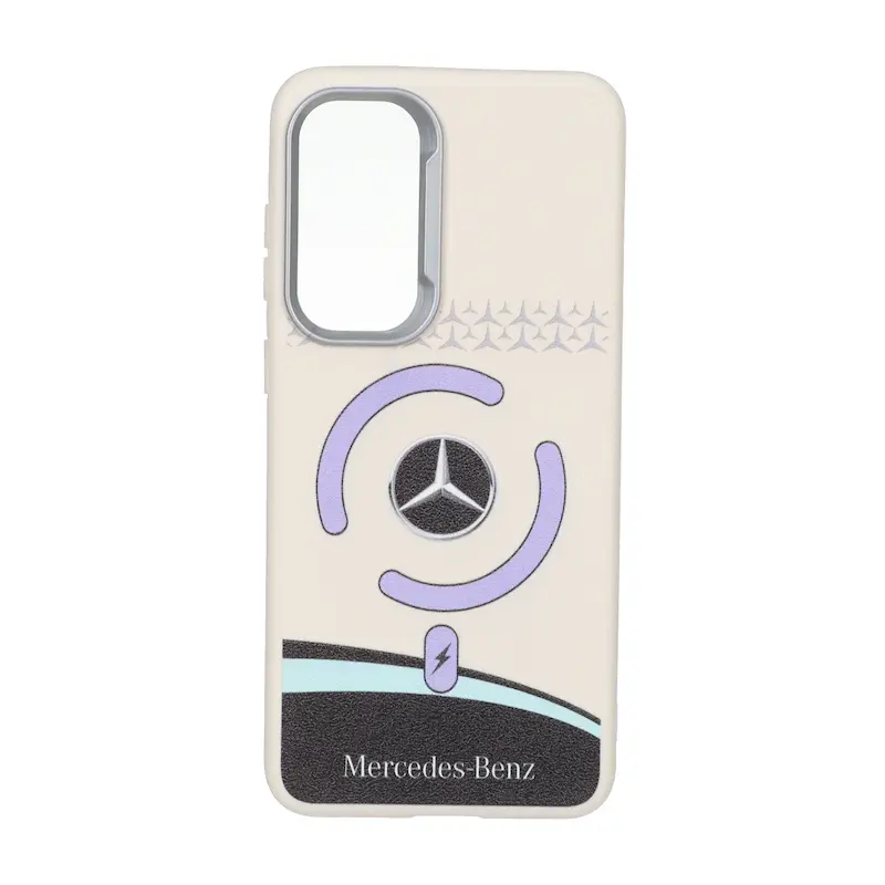 قاب گوشی Galaxy S25 FE سامسونگ لدر دیزاین SOFT Lether Design سیلیکونی طرح مگ سیف کرم کد 99571