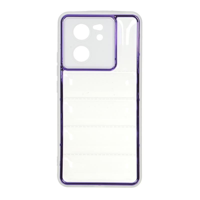 قاب گوشی Xiaomi 13T - Xiaomi 13T Pro شیائومی پافر شفاف دور متال محافظ لنز دار بنفش کد E41-99622
