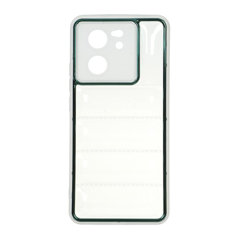 قاب گوشی Xiaomi 13T - Xiaomi 13T Pro شیائومی پافر شفاف دور متال محافظ لنز دار سبز تیره کد E41-99623
