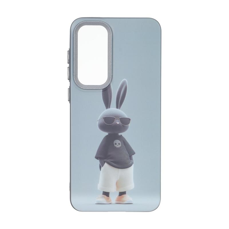 قاب گوشی Galaxy S25 FE سامسونگ لنز کربن مات فانتزی چاپ درجه یک سخت طرح خرگوش کد 160476