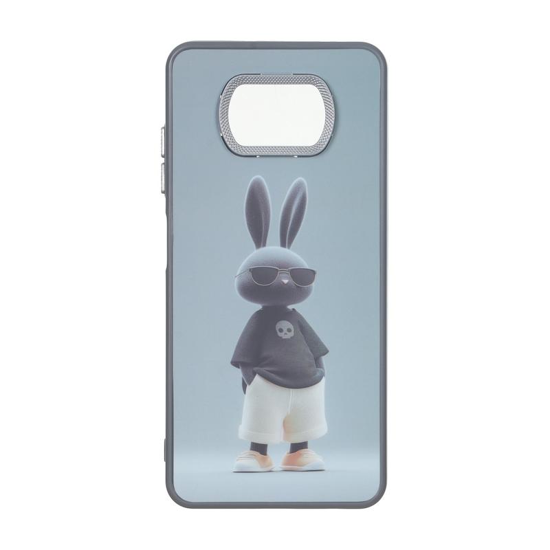 قاب گوشی Poco X3 - Poco X3 Pro شیائومی لنز کربن مات فانتزی چاپ درجه یک سخت طرح خرگوش کد 160484