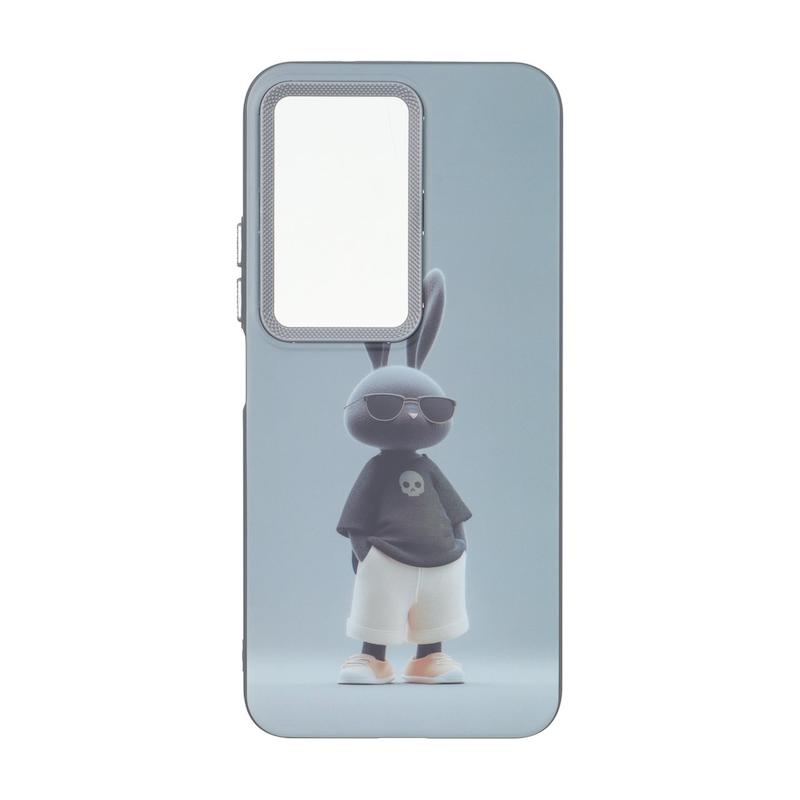 قاب گوشی Redmi 15 4G شیائومی لنز کربن مات فانتزی چاپ درجه یک سخت طرح خرگوش کد 160507