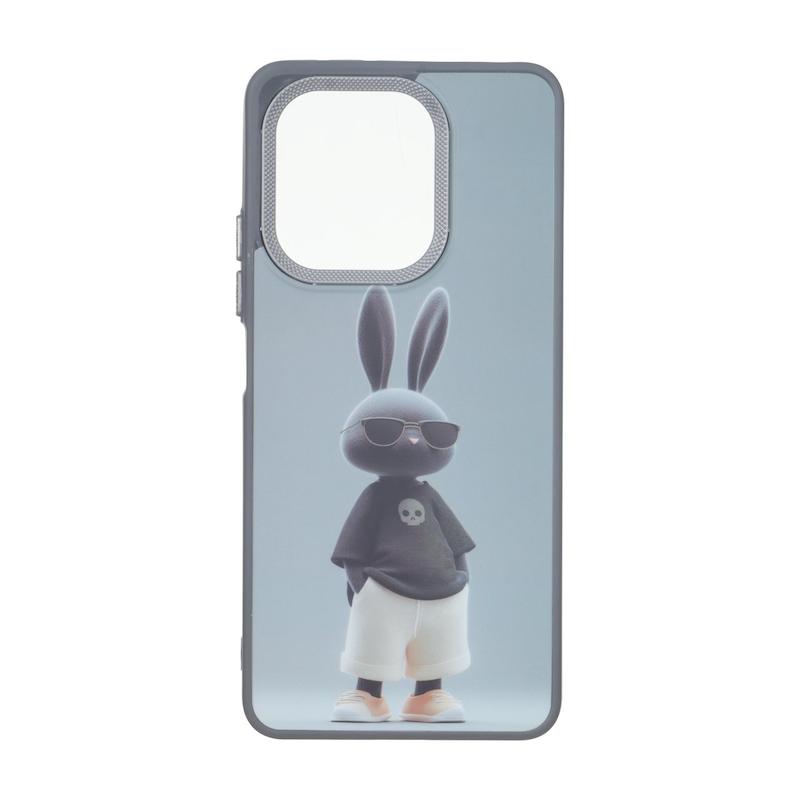قاب گوشی Redmi Note 13 4G شیائومی لنز کربن مات فانتزی چاپ درجه یک سخت طرح خرگوش کد 160560