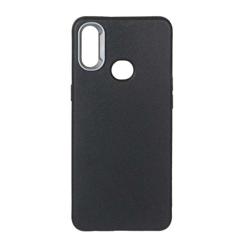 قاب گوشی Galaxy A10S سامسونگ لدر دیزاین SOFT Lether Design سیلیکونی طرح چرم مشکی کد 160301