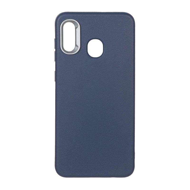 قاب گوشی Galaxy A20 - A30 سامسونگ لدر دیزاین SOFT Lether Design سیلیکونی طرح چرم سرمه ای کد 160333