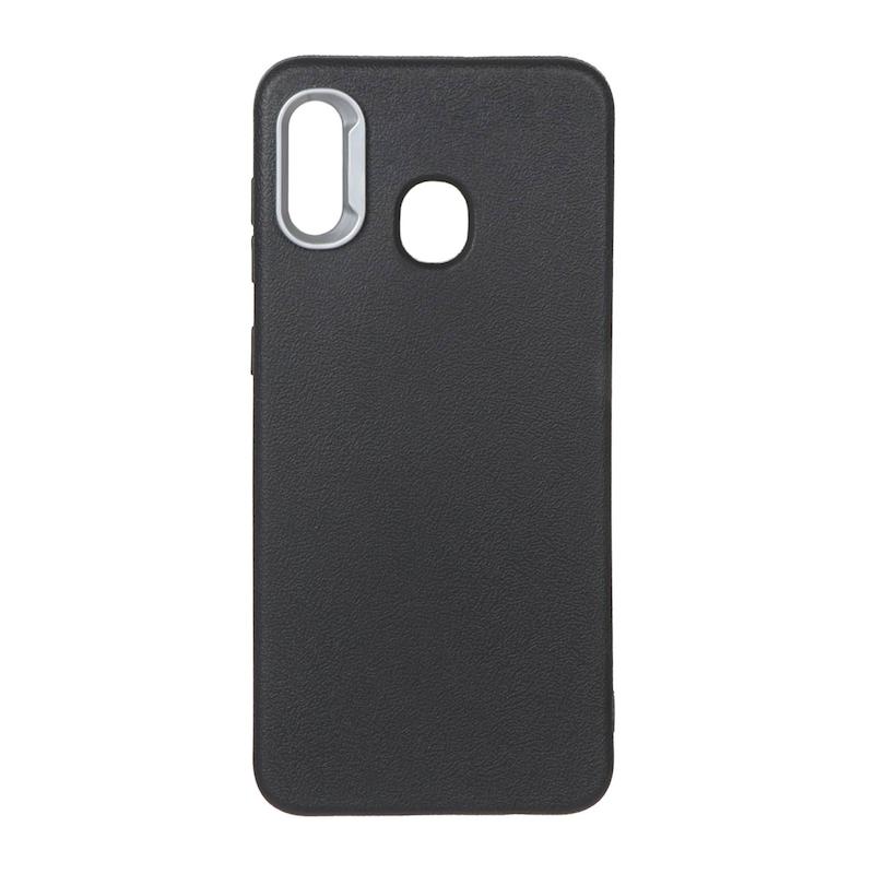 قاب گوشی Galaxy A20 - A30 سامسونگ لدر دیزاین SOFT Lether Design سیلیکونی طرح چرم مشکی کد 160335
