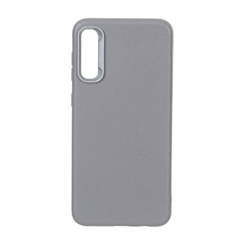 قاب گوشی Galaxy A30S - A50S - A50 سامسونگ لدر دیزاین SOFT Lether Design سیلیکونی طرح چرم خاکستری کد 160344