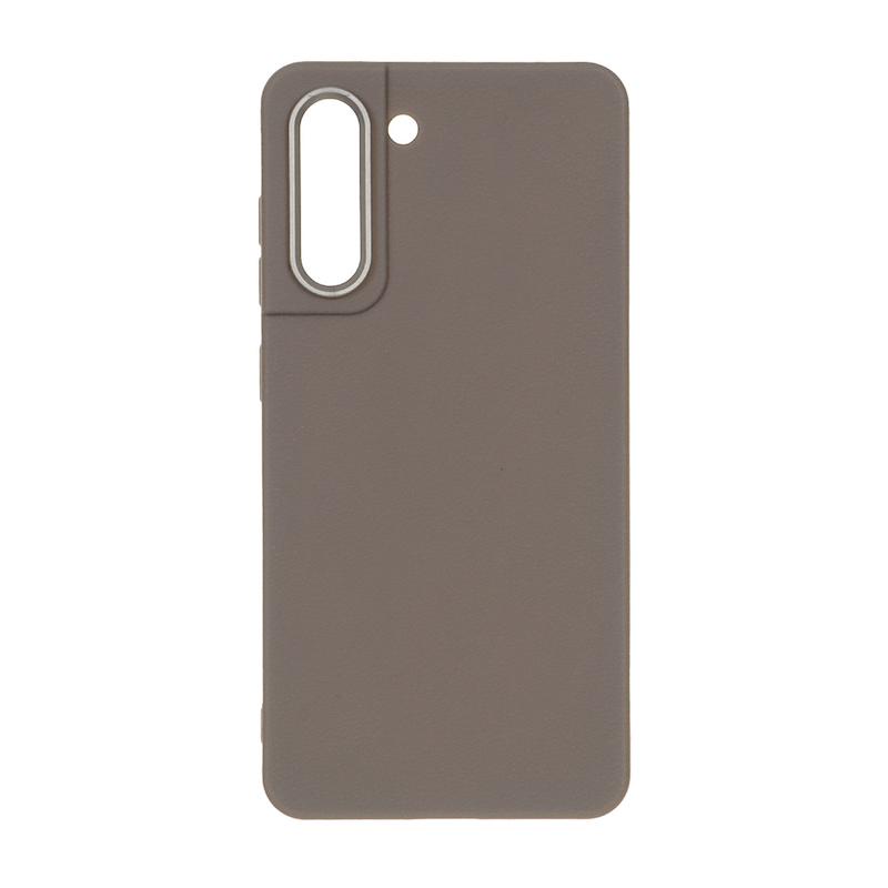 قاب گوشی Galaxy S21 FE سامسونگ لدر دیزاین SOFT Lether Design سیلیکونی طرح چرم خاکستری کد 160357