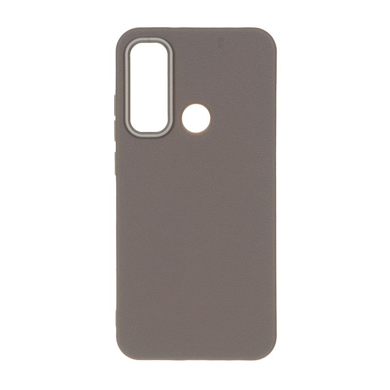 قاب گوشی Redmi Note 8 - Redmi Note 8 2021 شیائومی لدر دیزاین SOFT Lether Design سیلیکونی طرح چرم خاکستری کد 160385
