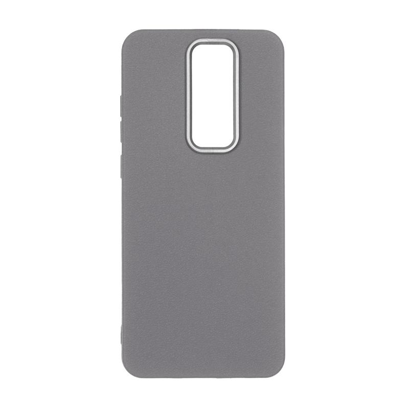 قاب گوشی Redmi Note 8 Pro شیائومی لدر دیزاین SOFT Lether Design سیلیکونی طرح چرم خاکستری کد 160387