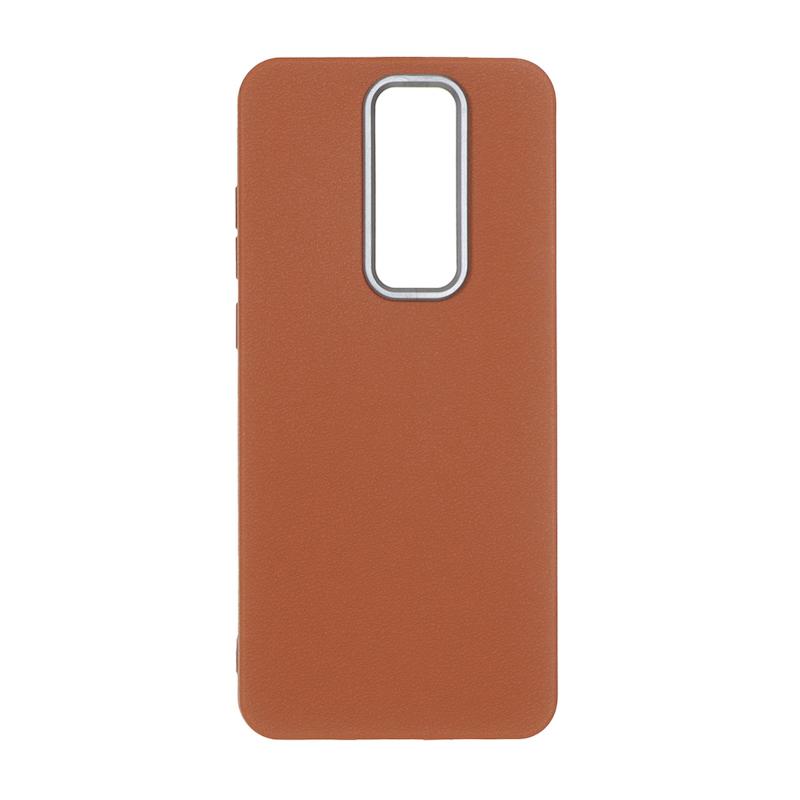 قاب گوشی Redmi Note 8 Pro شیائومی لدر دیزاین SOFT Lether Design سیلیکونی طرح چرم عسلی کد 160388