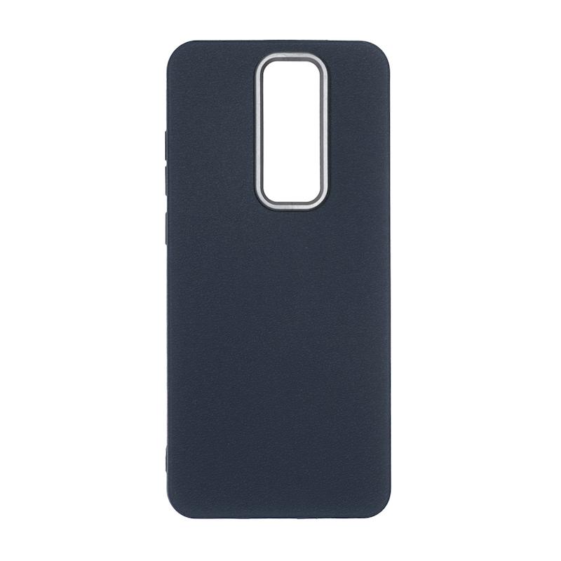 قاب گوشی Redmi Note 8 Pro شیائومی لدر دیزاین SOFT Lether Design سیلیکونی طرح چرم سرمه ای کد 160389