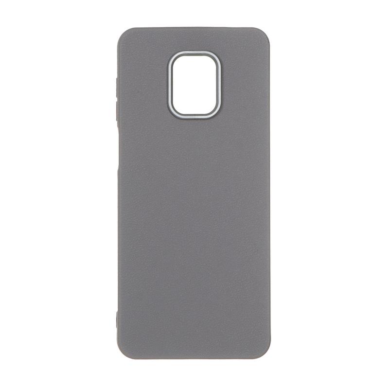 قاب گوشی Redmi Note 9S - Redmi Note 9 Pro شیائومی لدر دیزاین SOFT Lether Design سیلیکونی طرح چرم خاکستری کد 160391