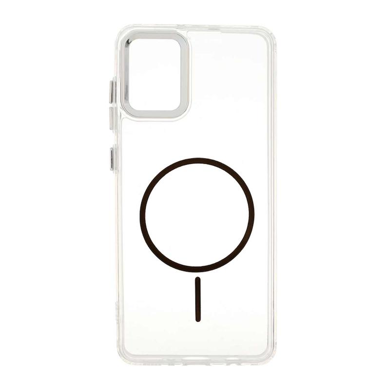 قاب گوشی Galaxy A31 سامسونگ ژله ای شفاف لنز کرومی طرح مگ سیف کد 99809