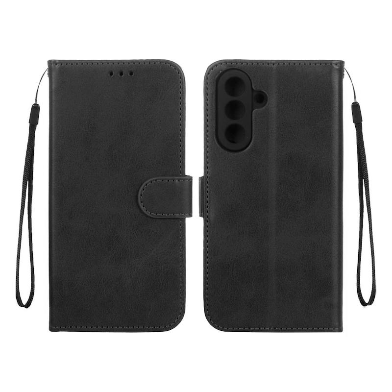 کیف گوشی Galaxy A56 سامسونگ مگنتی طرح چرم کتابی بنددار مشکی کد 99828