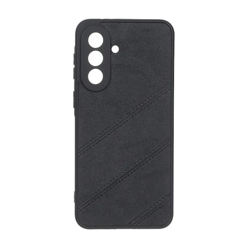 قاب گوشی Galaxy A37 سامسونگ شیائومی طرح چرمی ساده محافظ لنزدار مورب مشکی کد 99838