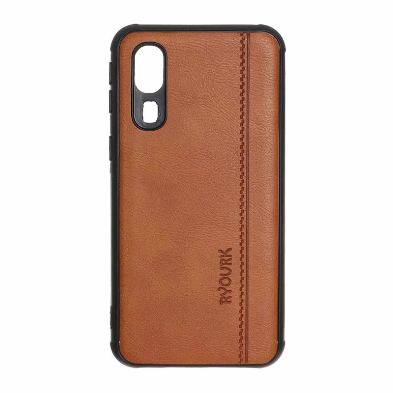 قاب گوشی Galaxy A2 Core سامسونگ ژله ای چرمی ساده Ryourk عسلی کد 159827