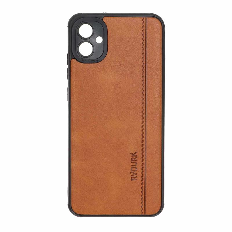 قاب گوشی Galaxy A04E سامسونگ ژله ای چرمی ساده Ryourk عسلی کد 159831