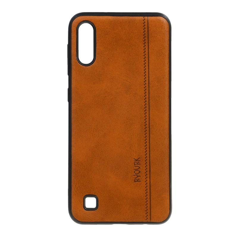 قاب گوشی Galaxy A10 - M10 سامسونگ ژله ای چرمی ساده Ryourk عسلی کد 159843