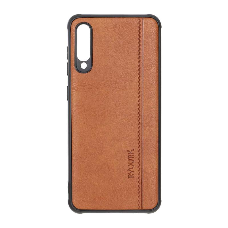 قاب گوشی Galaxy A30S - A50S - A50 سامسونگ ژله ای چرمی ساده Ryourk عسلی کد 159855