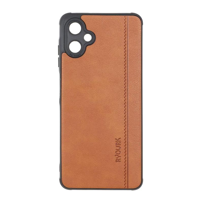 قاب گوشی Galaxy A06 سامسونگ ژله ای چرمی ساده Ryourk عسلی کد 159866