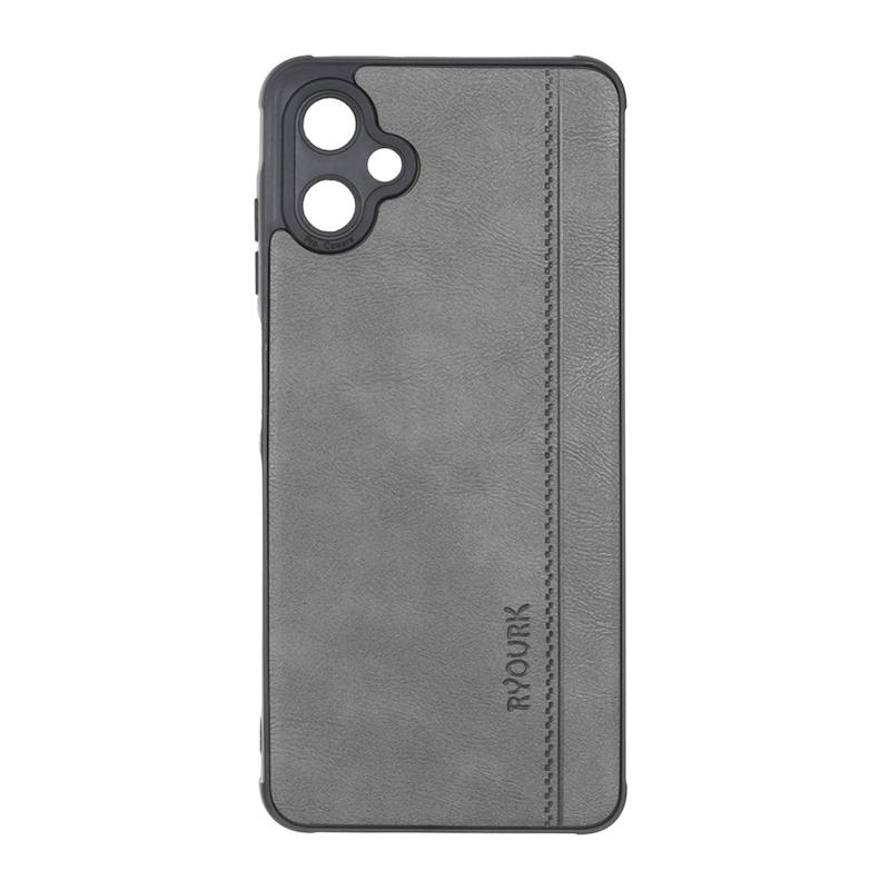 قاب گوشی Galaxy A06 سامسونگ ژله ای چرمی ساده Ryourk خاکستری کد 159868