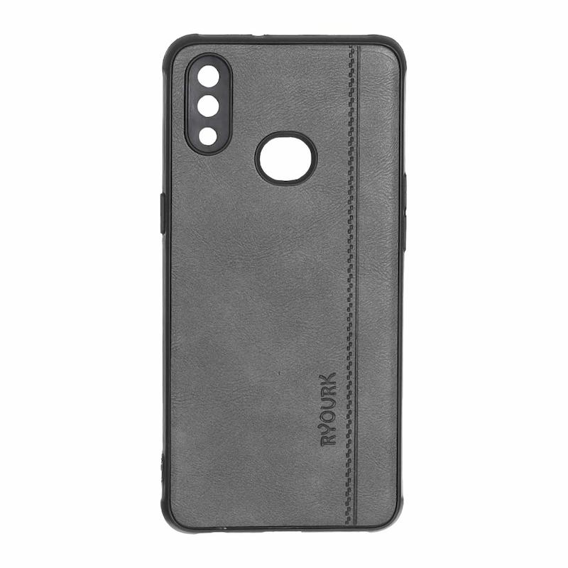قاب گوشی Galaxy A10S سامسونگ ژله ای چرمی ساده Ryourk خاکستری کد 159874
