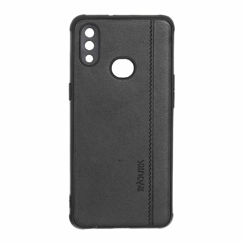 قاب گوشی Galaxy A10S سامسونگ ژله ای چرمی ساده Ryourk مشکی کد 159875