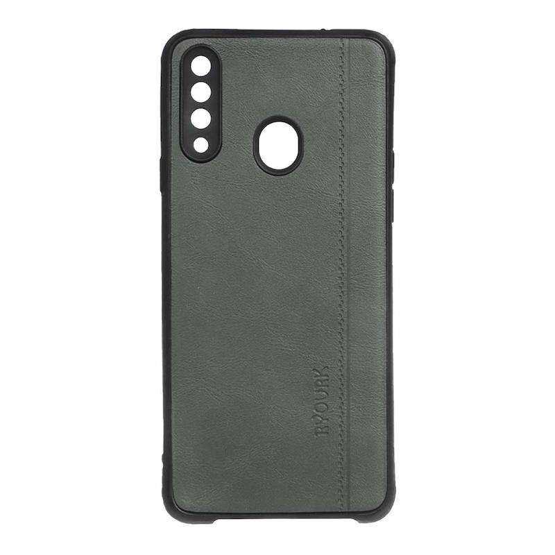 قاب گوشی Galaxy A20S سامسونگ ژله ای چرمی ساده Ryourk خاکستری کد 159883