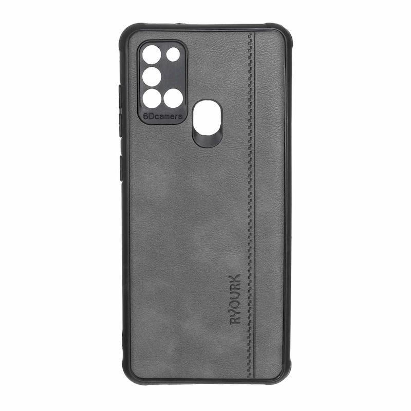 قاب گوشی Galaxy A21S سامسونگ ژله ای چرمی ساده Ryourk خاکستری کد 159887