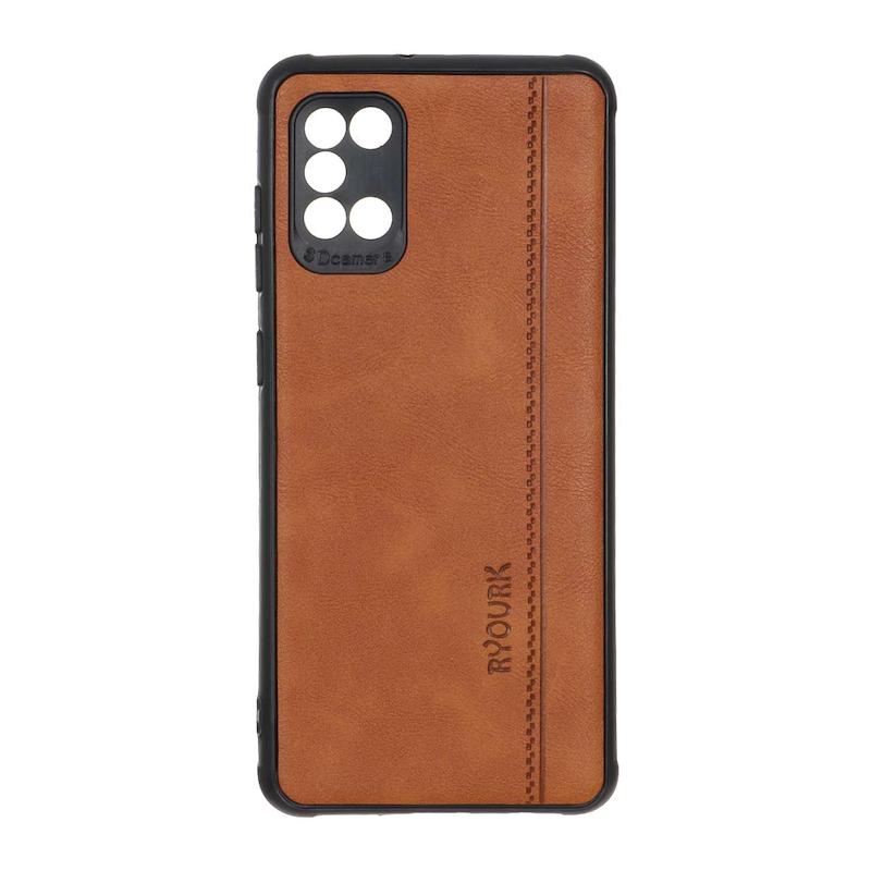 قاب گوشی Galaxy A31 سامسونگ ژله ای چرمی ساده Ryourk عسلی کد 159890