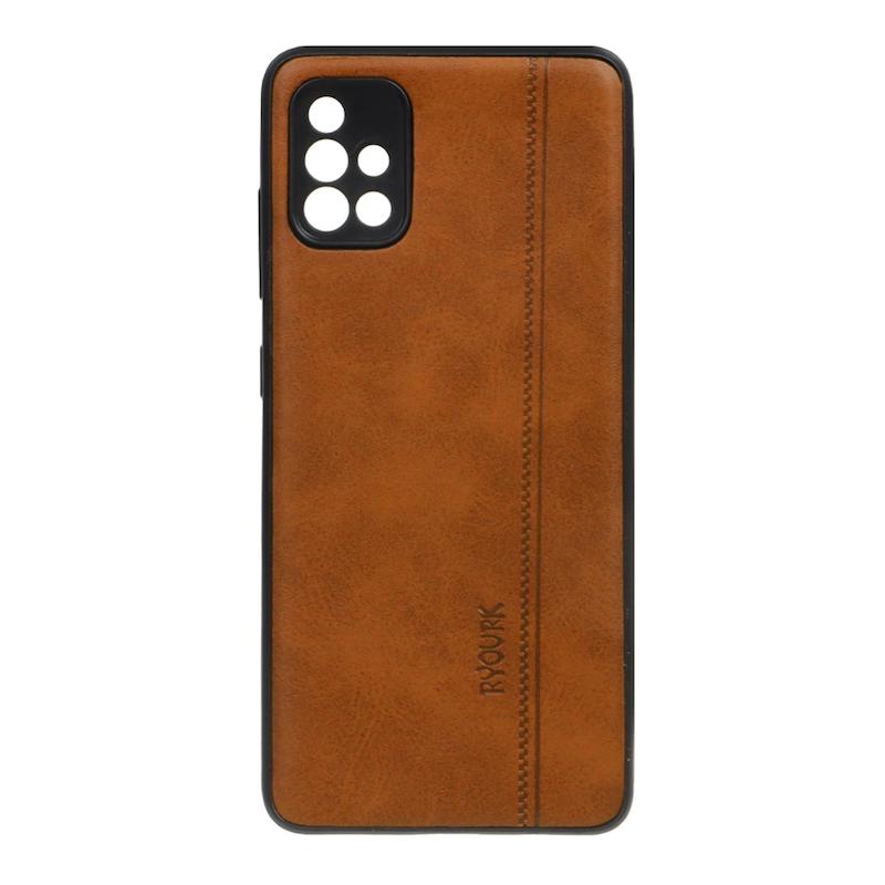 قاب گوشی Galaxy A51 سامسونگ ژله ای چرمی ساده Ryourk عسلی کد 159905