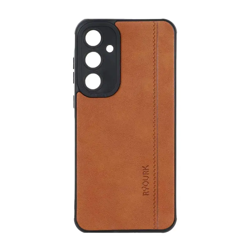 قاب گوشی Galaxy A55 سامسونگ ژله ای چرمی ساده Ryourk عسلی کد 159906