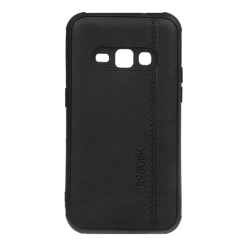 قاب گوشی Galaxy J1 2016 - J120 سامسونگ ژله ای چرمی ساده Ryourk مشکی کد 159907