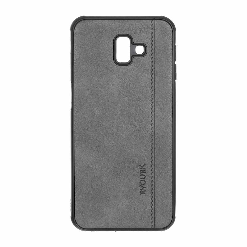 قاب گوشی Galaxy J6 Plus سامسونگ ژله ای چرمی ساده Ryourk خاکستری کد 159922